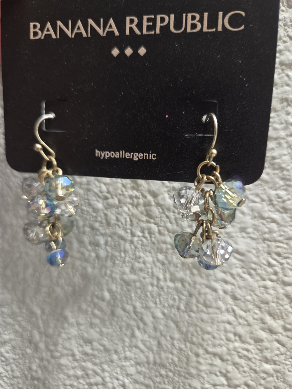 Banana Republic Gold-Tone Iridescent Crystal Cluster Earrings